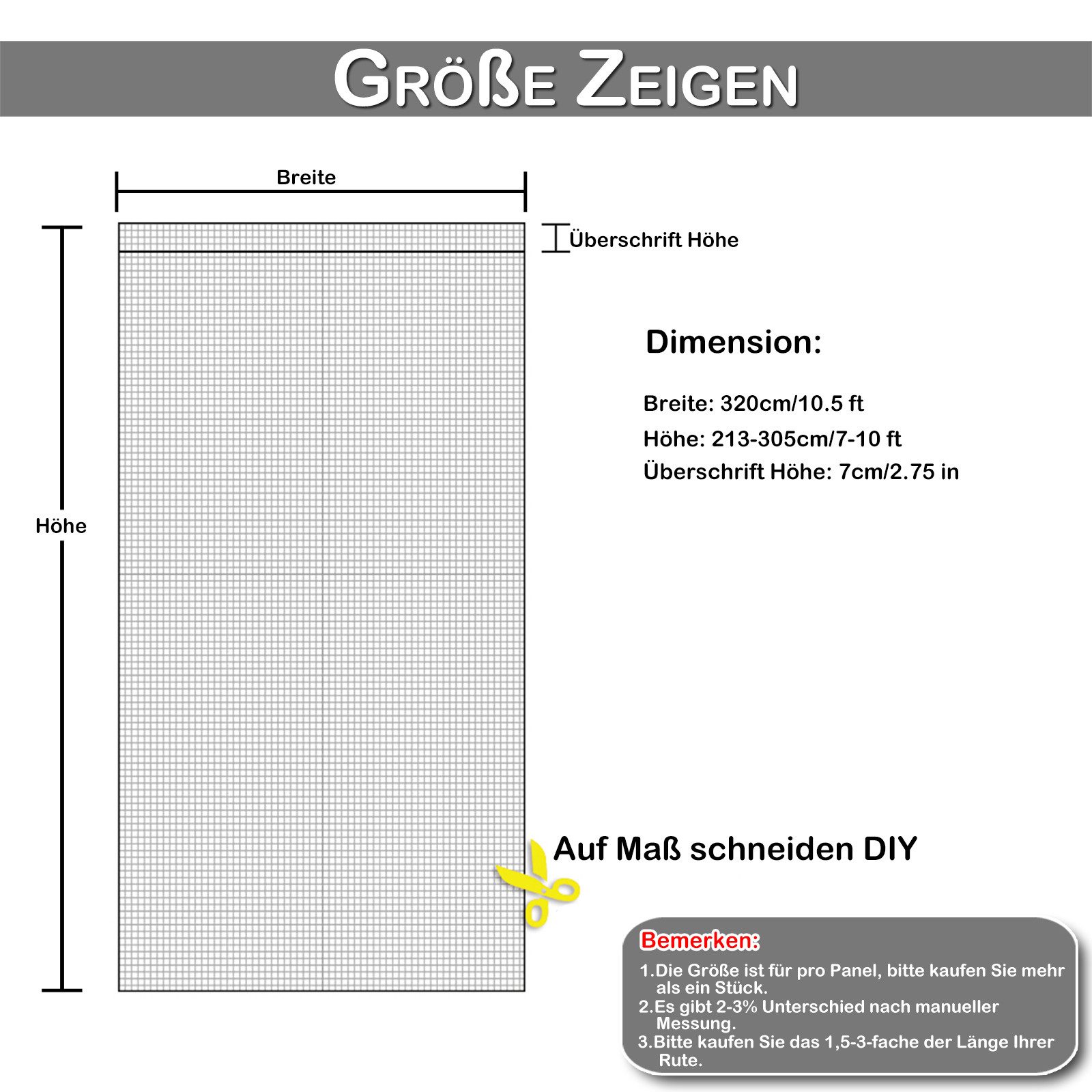 Rosnek Moskitonetz Outdoor Gardinen mit Stangedurchzug DIY zuschneidbar (1 St), feinmaschig, leicht, Outdoorvorhänge für Terrasse/Pavillon, Garten