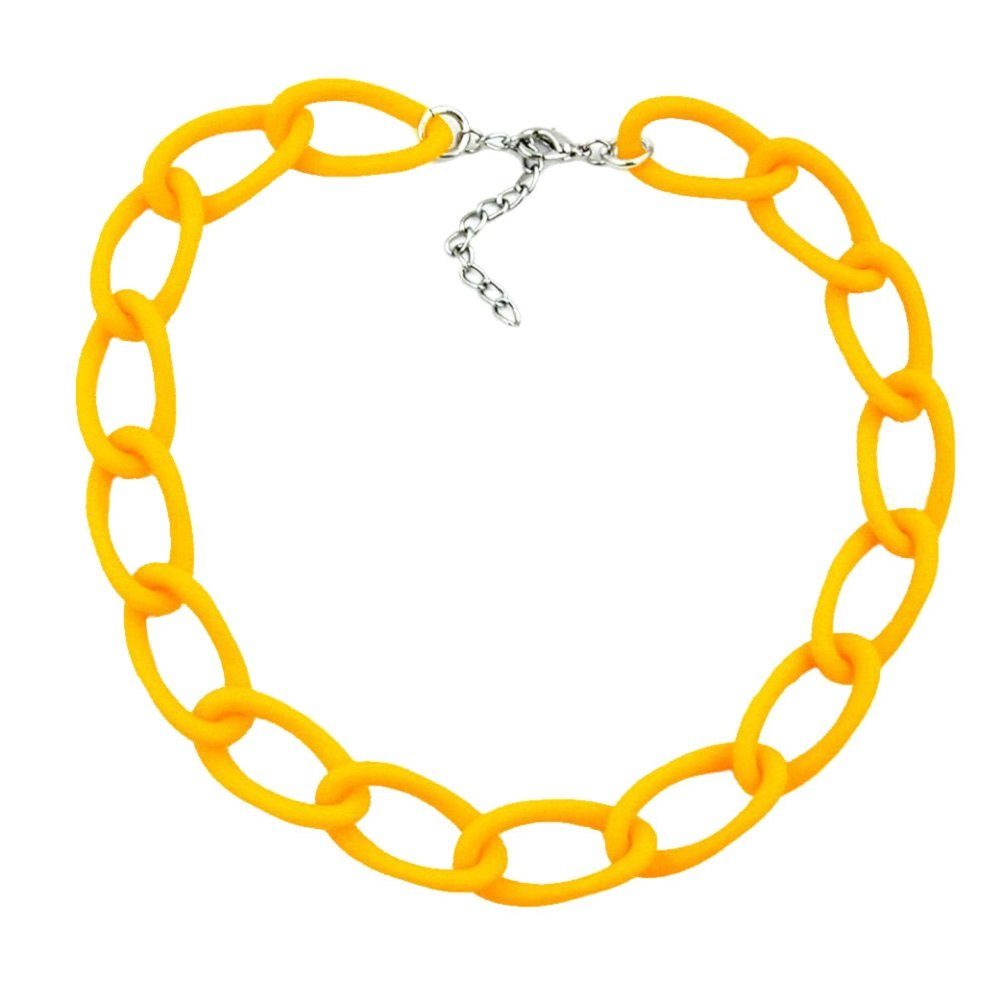 unbespielt Collier Modeschmuck Kette Weitpanzer Kunststoff sonnengelb matt günstig online kaufen