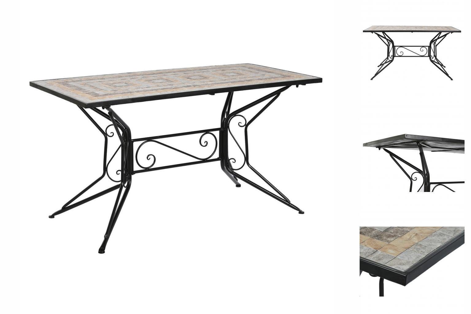 DKD Home Decor Gartentisch Tisch DKD Home Decor Grau Außenbereich aus  Keramik schmiedeeisern 140