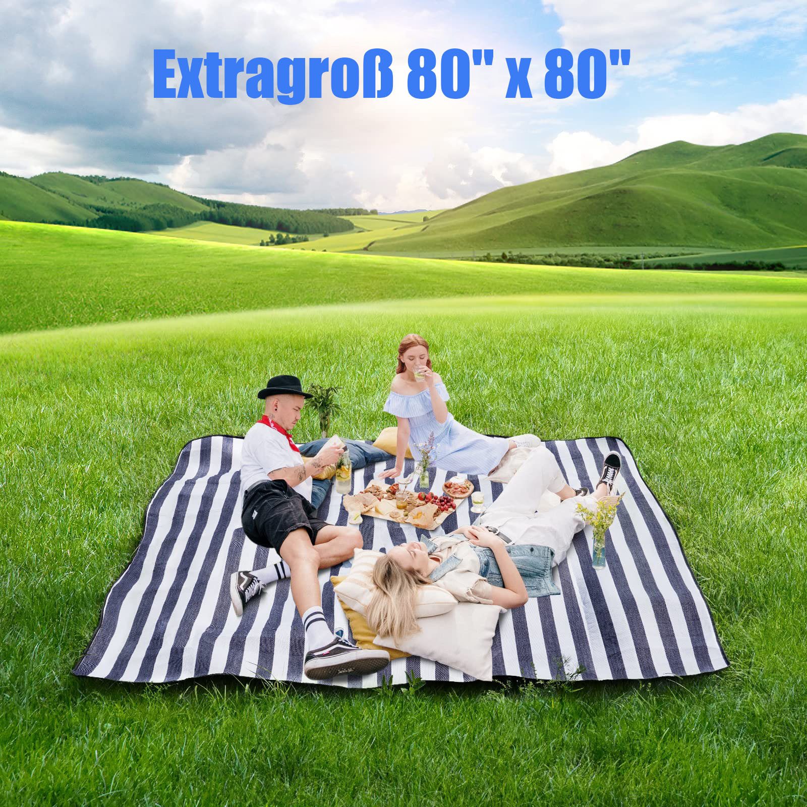 Picknickdecke, BYSURE, 200cm x 200cm Outdoor-Teppich günstig online kaufen