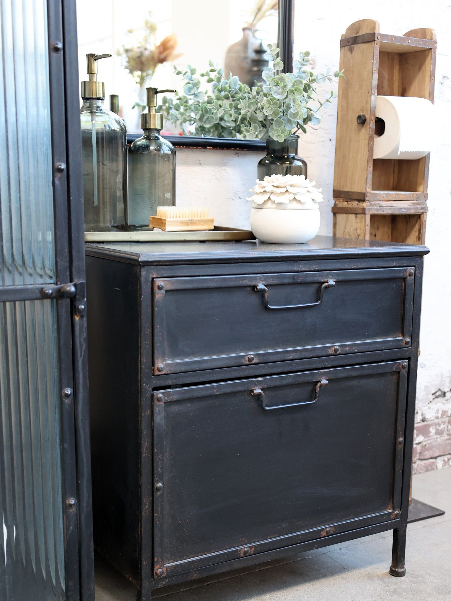 Chic Antique Nachttisch Industrial kleine Kommode günstig online kaufen