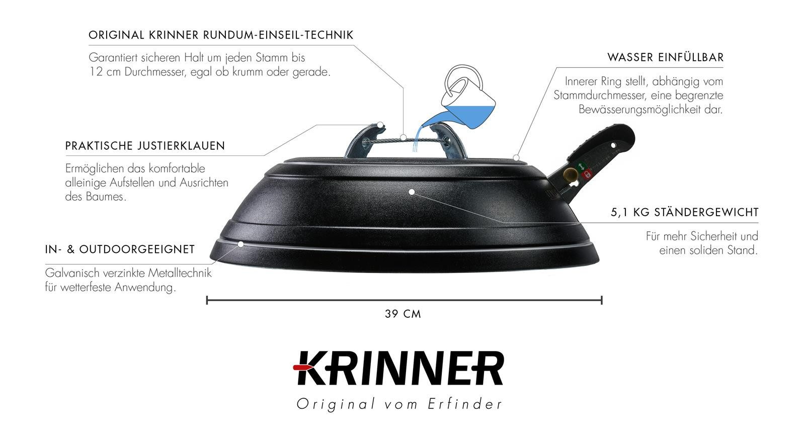 Krinner Christbaumständer KRINNER In- & Outdoor (1-tlg), Original-Rundum-Einseil-Technik