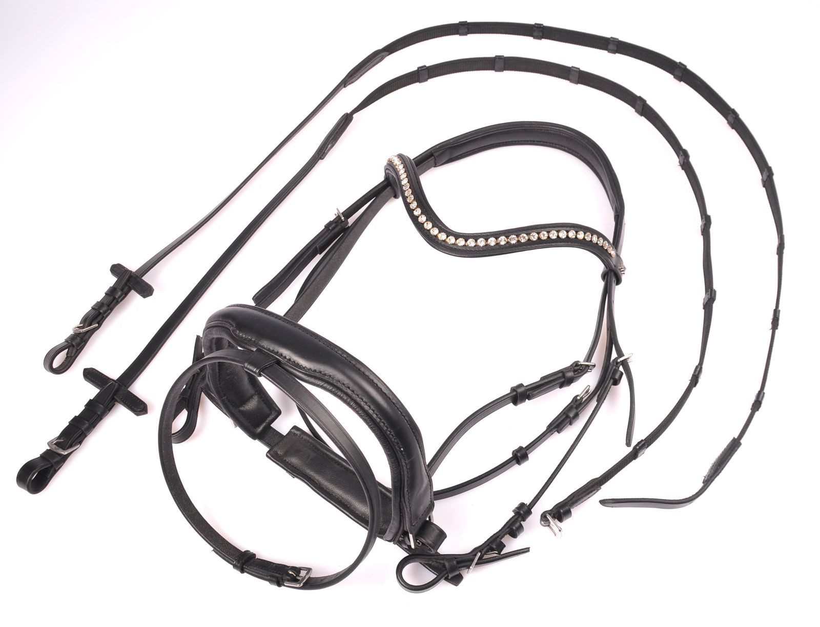 Trensenzaum Trensenzaum Schwedisches Reithalfter Modell Maxima schwarz Leder Antir