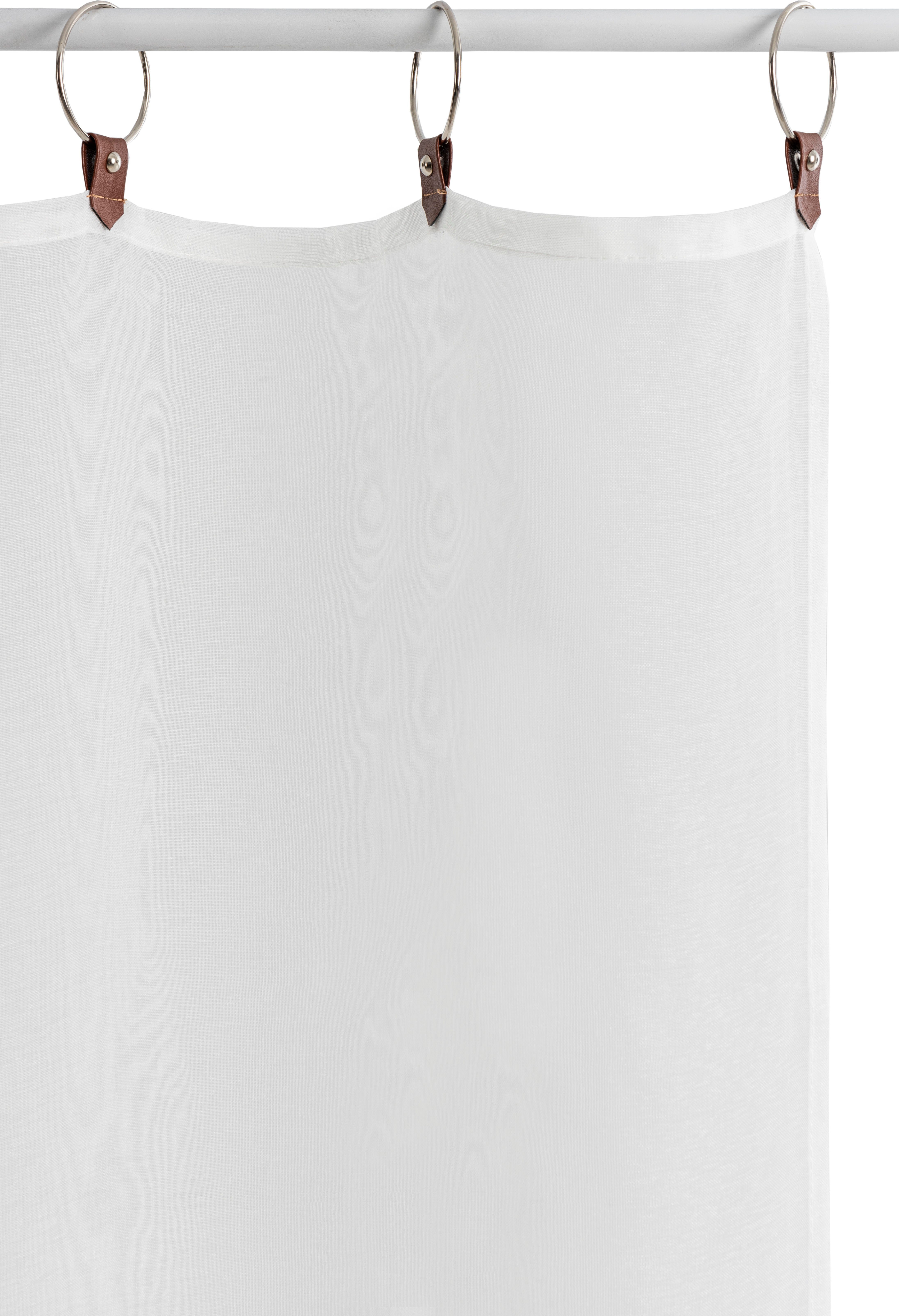 Gardine Pino, andas, Ringaufhängung (1 transparent, St), Größen verschiedene monochrom, halbtransparent