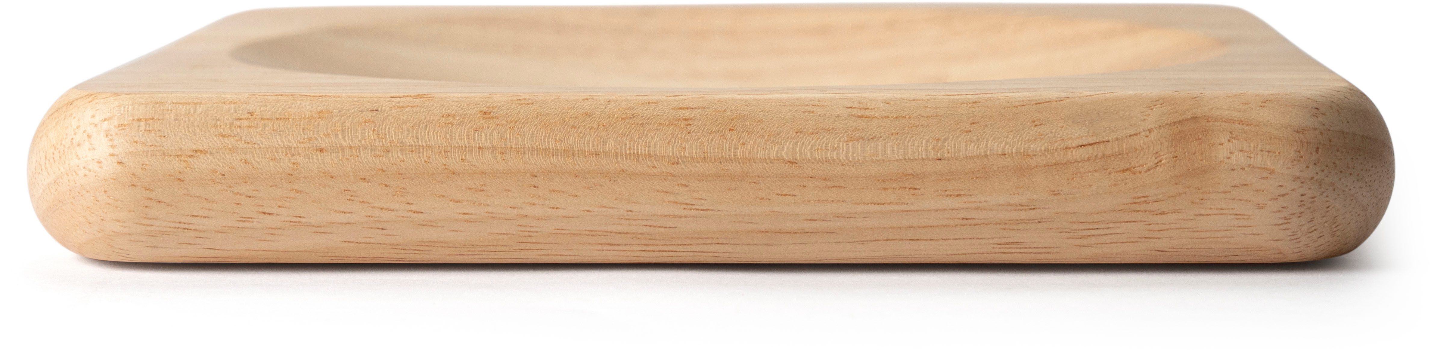 Continenta Schneidebrett Wiegemesserbrett inkl. Messer, Massivholz, (Set, 2-St., Brett & Wiegemesser), Gummibaumholz, 22,5x22,5x2,8 cm