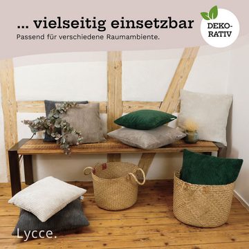 Lycce Dekokissen Kissenbezug aus trendigem Cordstoff (50x50cm), beige