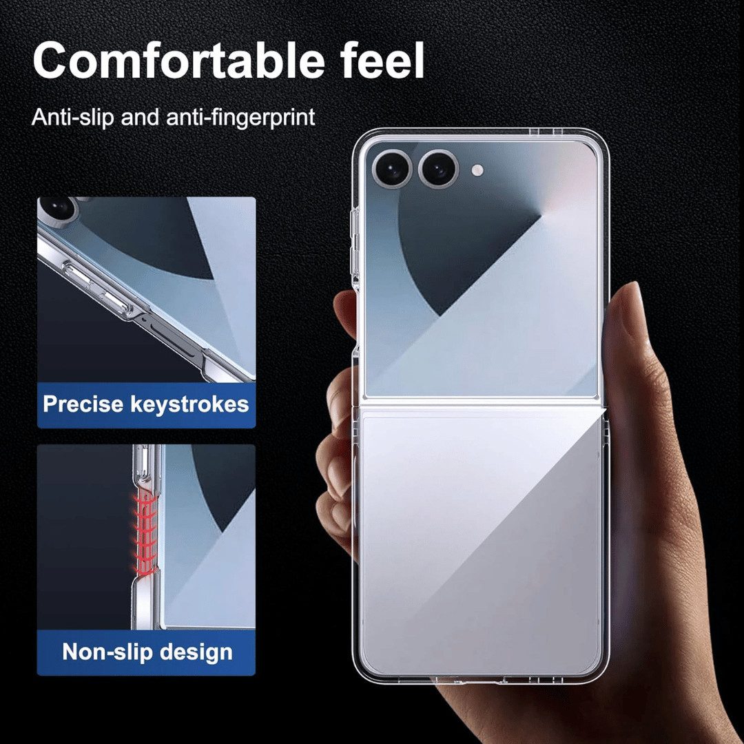 SmartUP Smartphone-Hülle für Samsung Galaxy Z Flip 6 5G Handy Tasche Silikon Cover Case Klar 6,8 Zoll, Faltbare Hülle – Bild 4 von 5