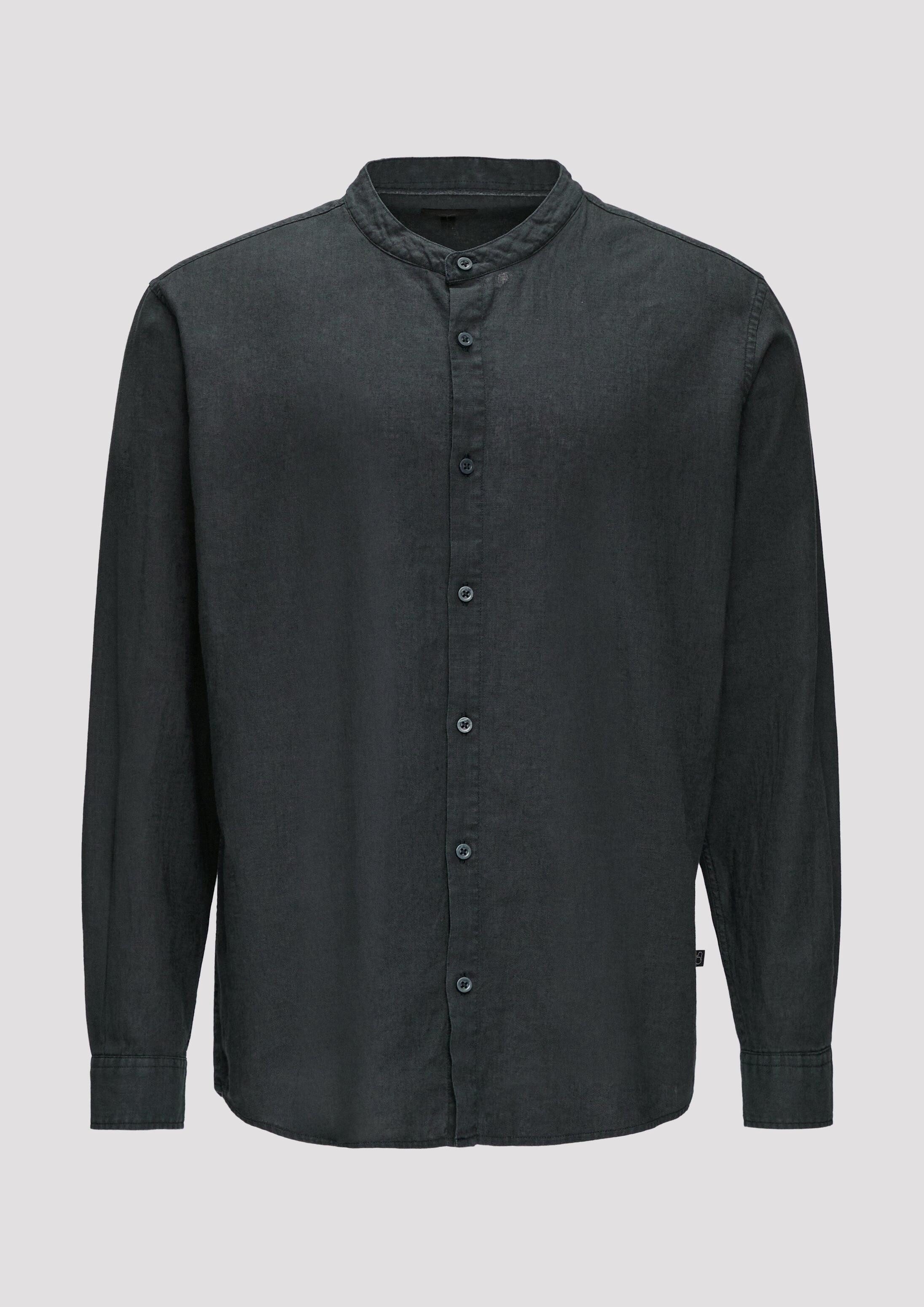 QS Langarmhemd Hemd Hemd aus Leinenmix mit Garment Dye