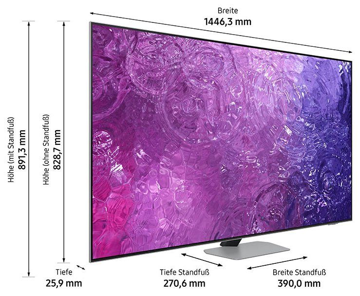 Samsung Zoll, Quantum Quantum Smart-TV, Neo LED-Fernseher Gaming Neural HDR+, GQ65QN90CAT (163 4K, Hub) cm/65 Prozessor