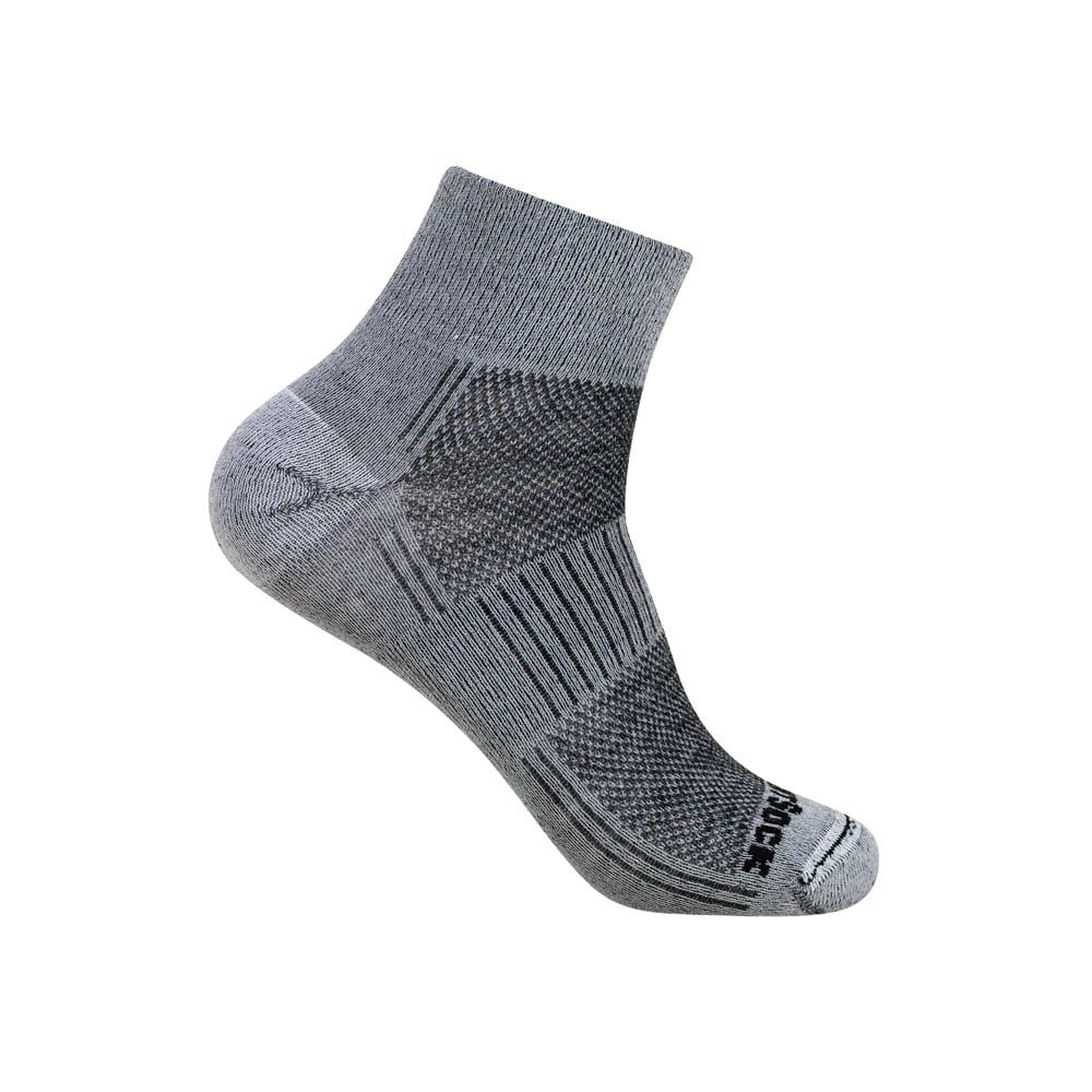 Wrightsock Wandersocken Quarter Merino Coolmesh II (dünn, Merinowolle) grau/smoke - 1 Paar