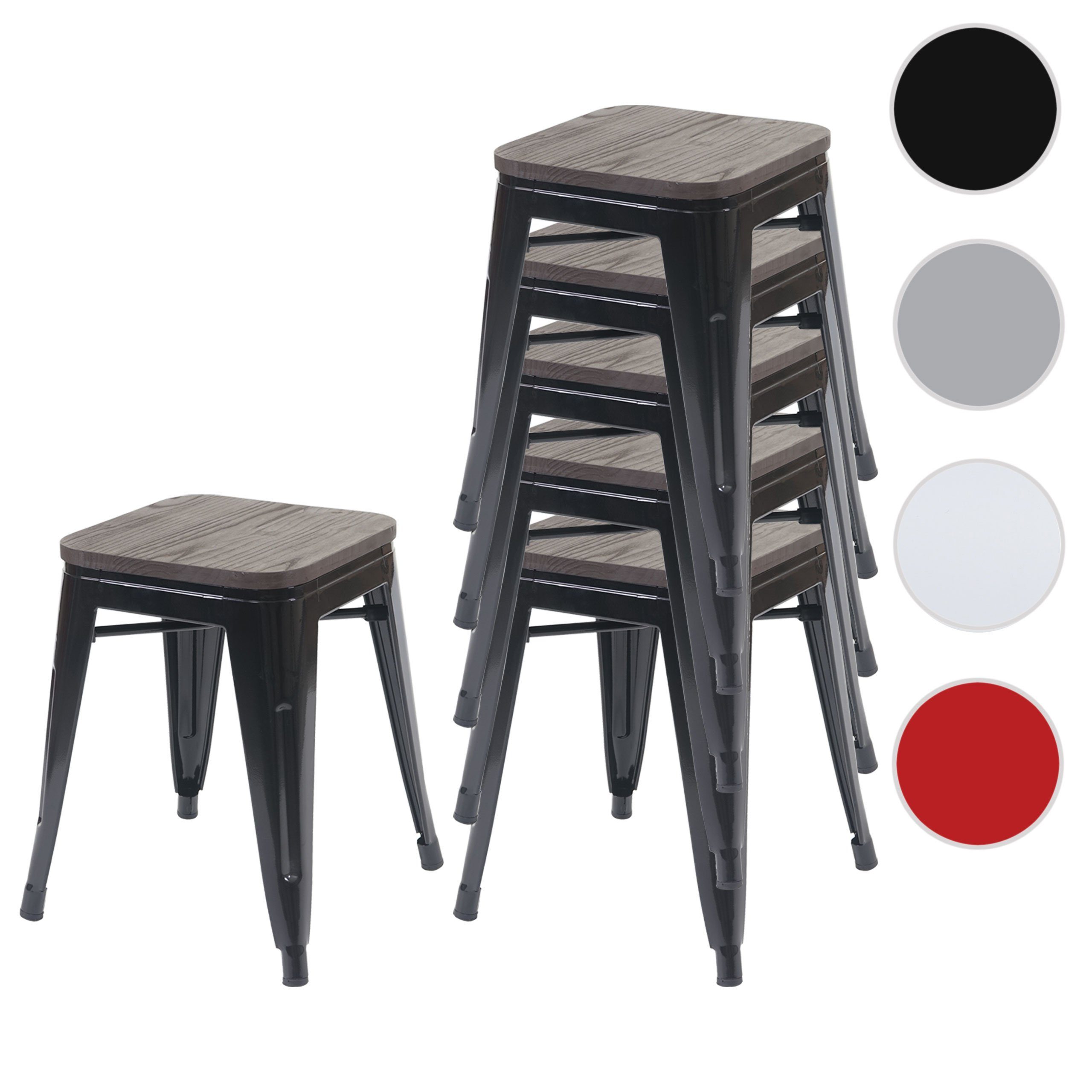 MCW Hocker MCW-A73-6-H, mit Holzsitzfläche, Maximale Belastbarkeit pro Stuhl: 120 kg