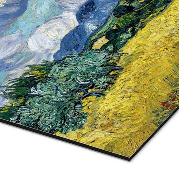 Posterlounge Alu-Dibond-Druck Vincent van Gogh, Weizenfeld mit Zypressen, Wohnzimmer Mediterran Malerei