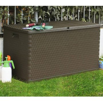 vidaXL Gartenbox Garten-Aufbewahrungsbox Braun 120x56x63 cm PP Rattan