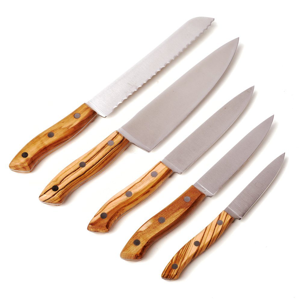 dasOlivenholzbrett Messer-Set Messer mit Olivenholzgriff, Set aus allen 5  Varianten (1-tlg)