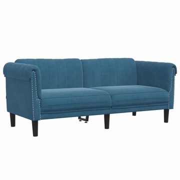 vidaXL Sofa 2-tlg. Sofagarnitur Blau Samt