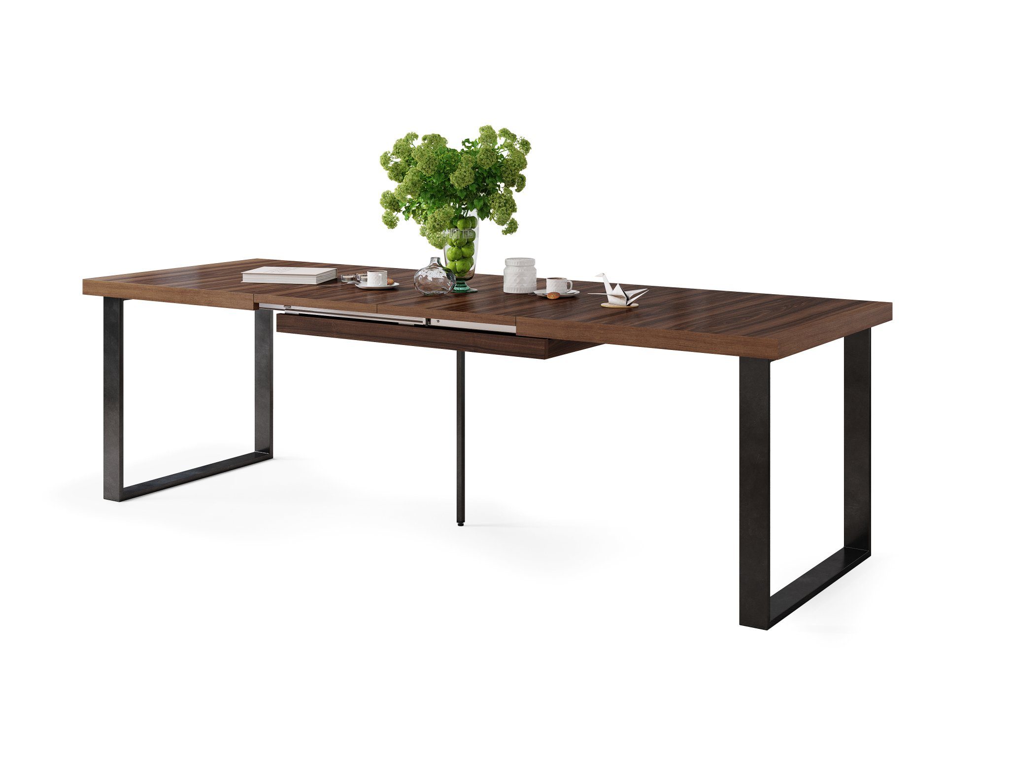 Mazzoni Esstisch Design Esstisch Avella bis Nussbaum cm 160 Tisch matt ausziehbar - 310 Schwarz