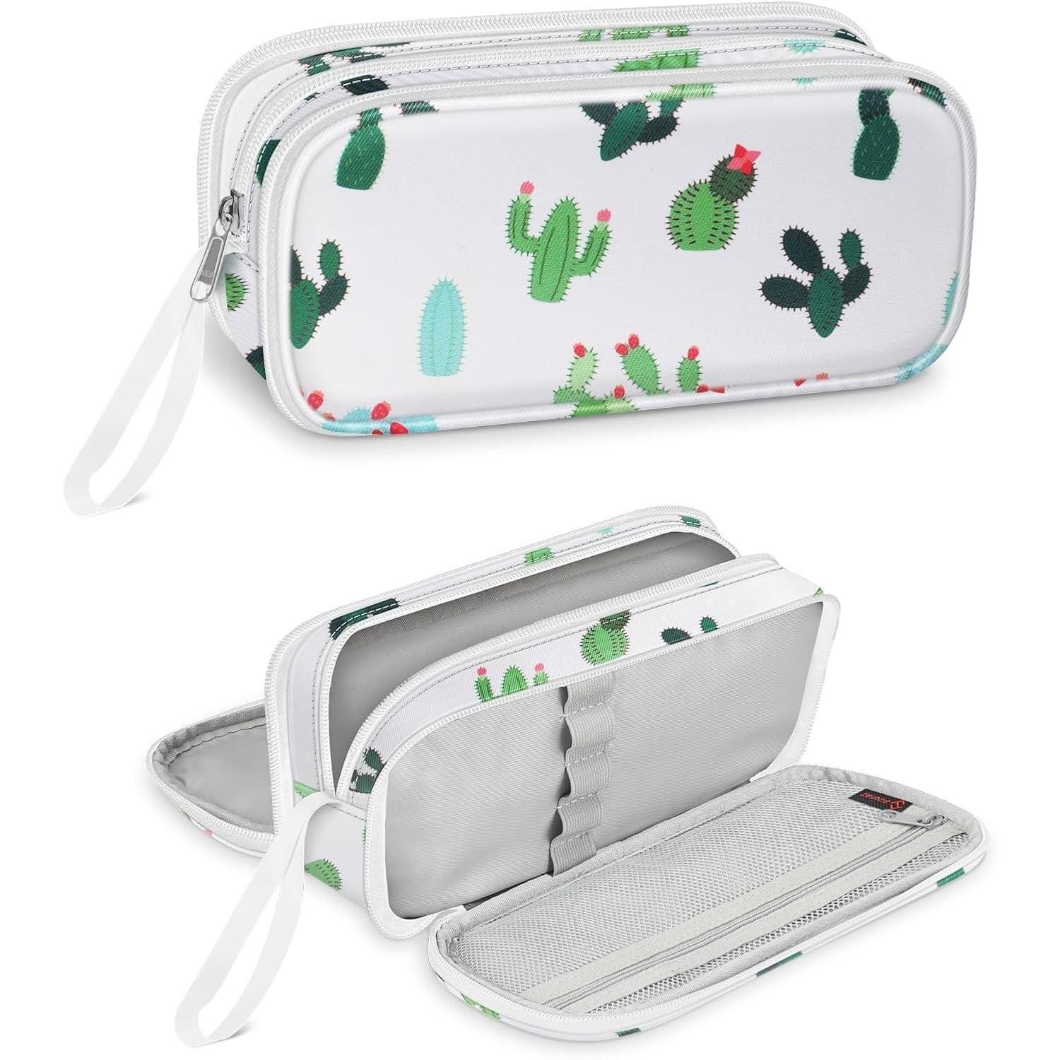 Federmäppchen Federmäppchen Federtasche Schulmäppchen 3 Fächer Kaktusmuster