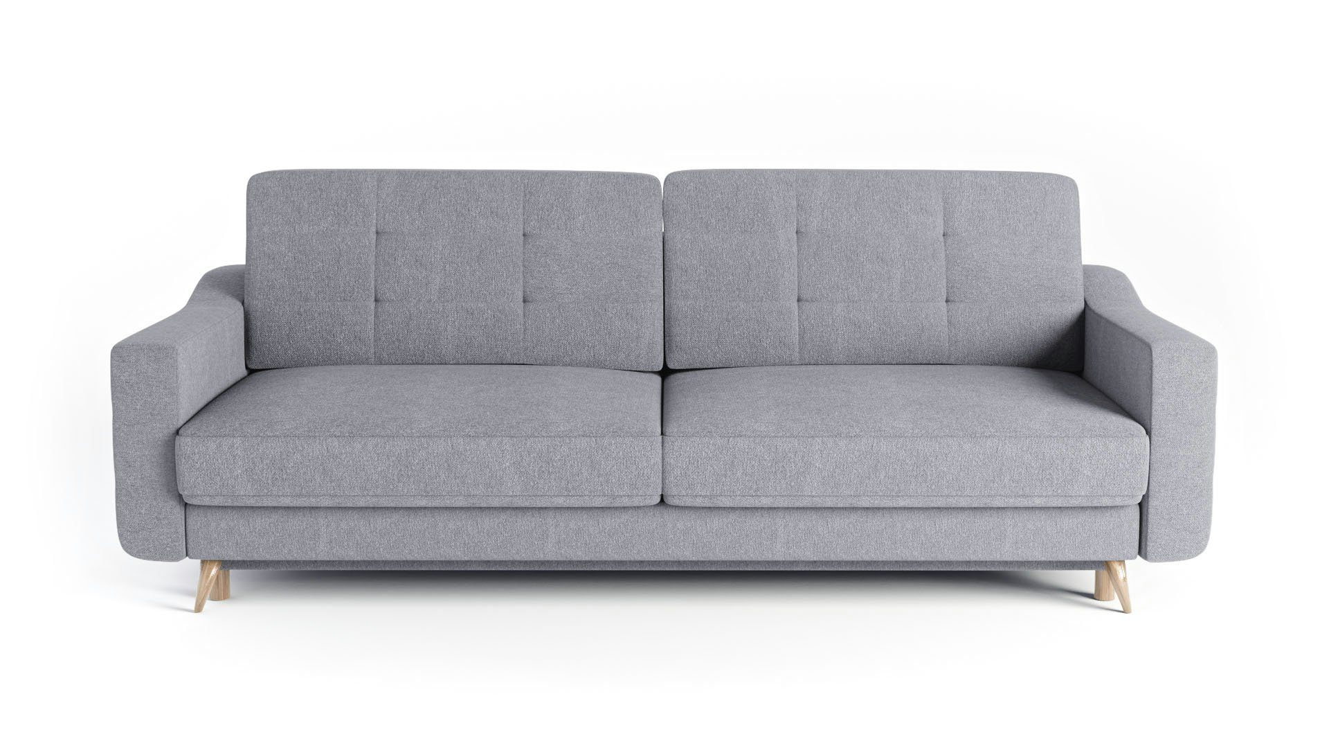 Siblo 3-Sitzer Dreisitzer-Sofa Toro mit Schlaffunktion - Bettzeugbehälter - Dreisitziges Sofa Grau