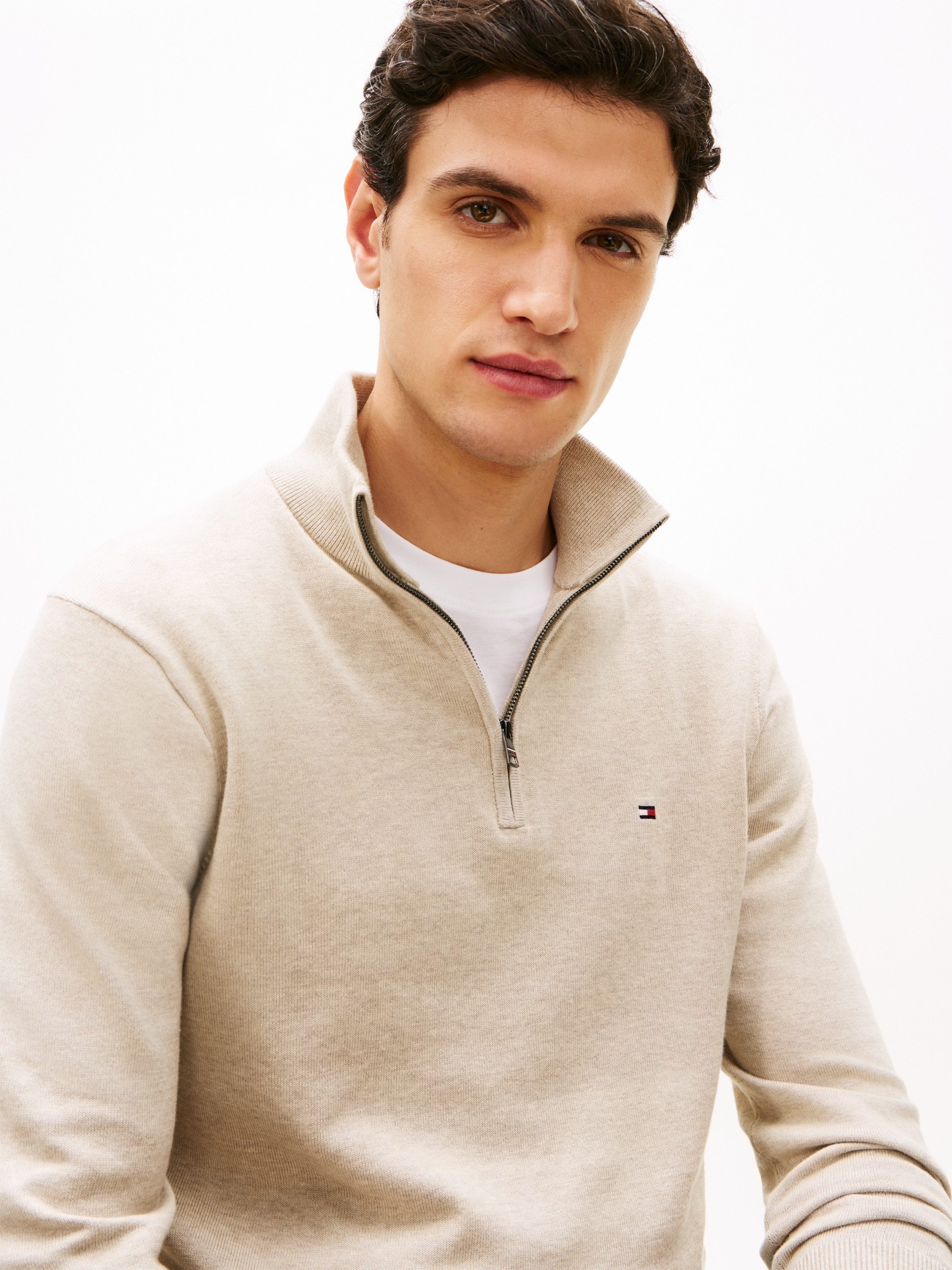 Tommy Hilfiger Troyer ESSENTIAL COTTON ZIP MOCK