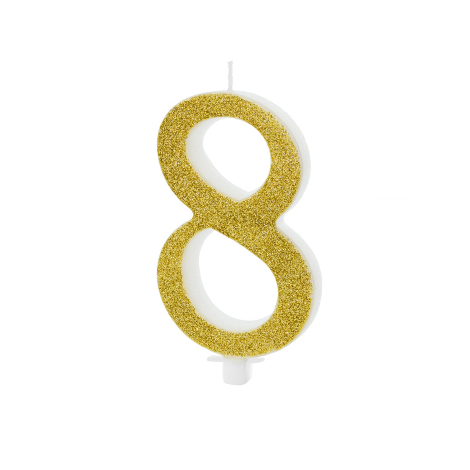 partydeco Geburtstagskerze Geburtstagskerze Glitter Gold - günstig online kaufen