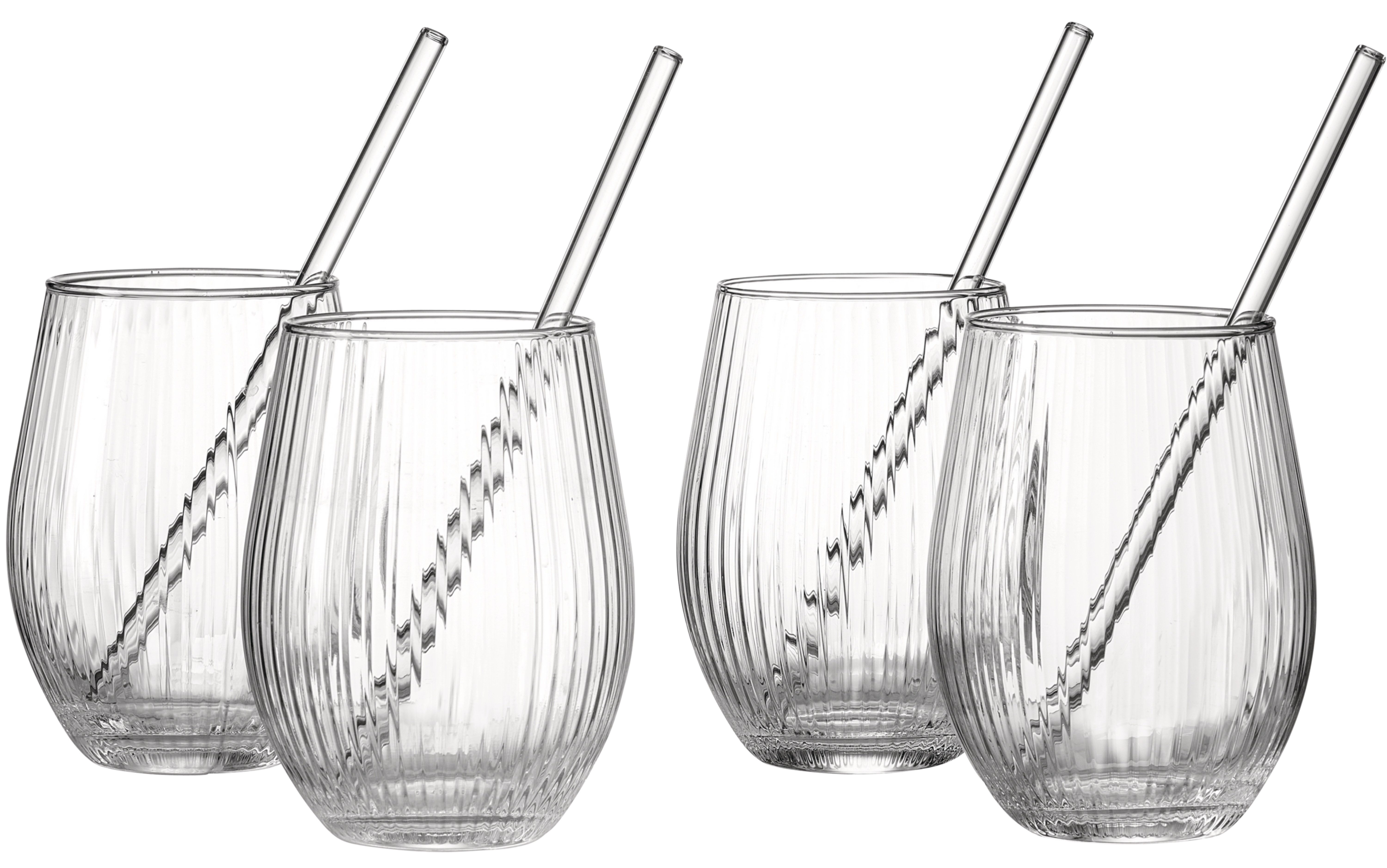 Ritzenhoff & Breker Gläser-Set Spritz, Longdrinkglas, 8-tlg., Glas, inkl. Glas-Trinkhalme, 590 ml, spülmaschinenfest