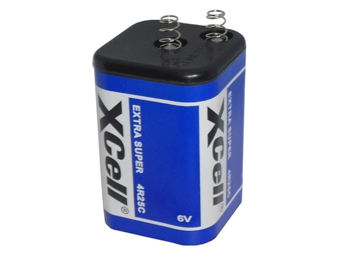XCell 4R25C Extra Super Kohle Zinkbatterie 6V 9,5Ah Baustelle Batterie