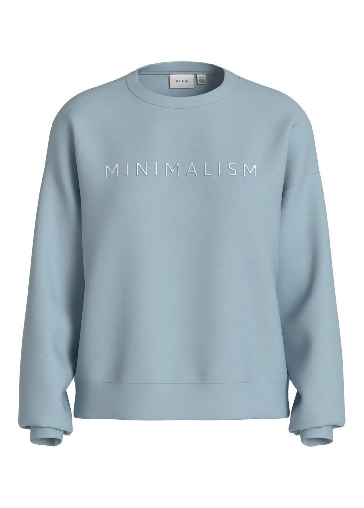 Vila Sweater VIREFLECT EMB MINIMALISM L/S SWEAT Winter Sky