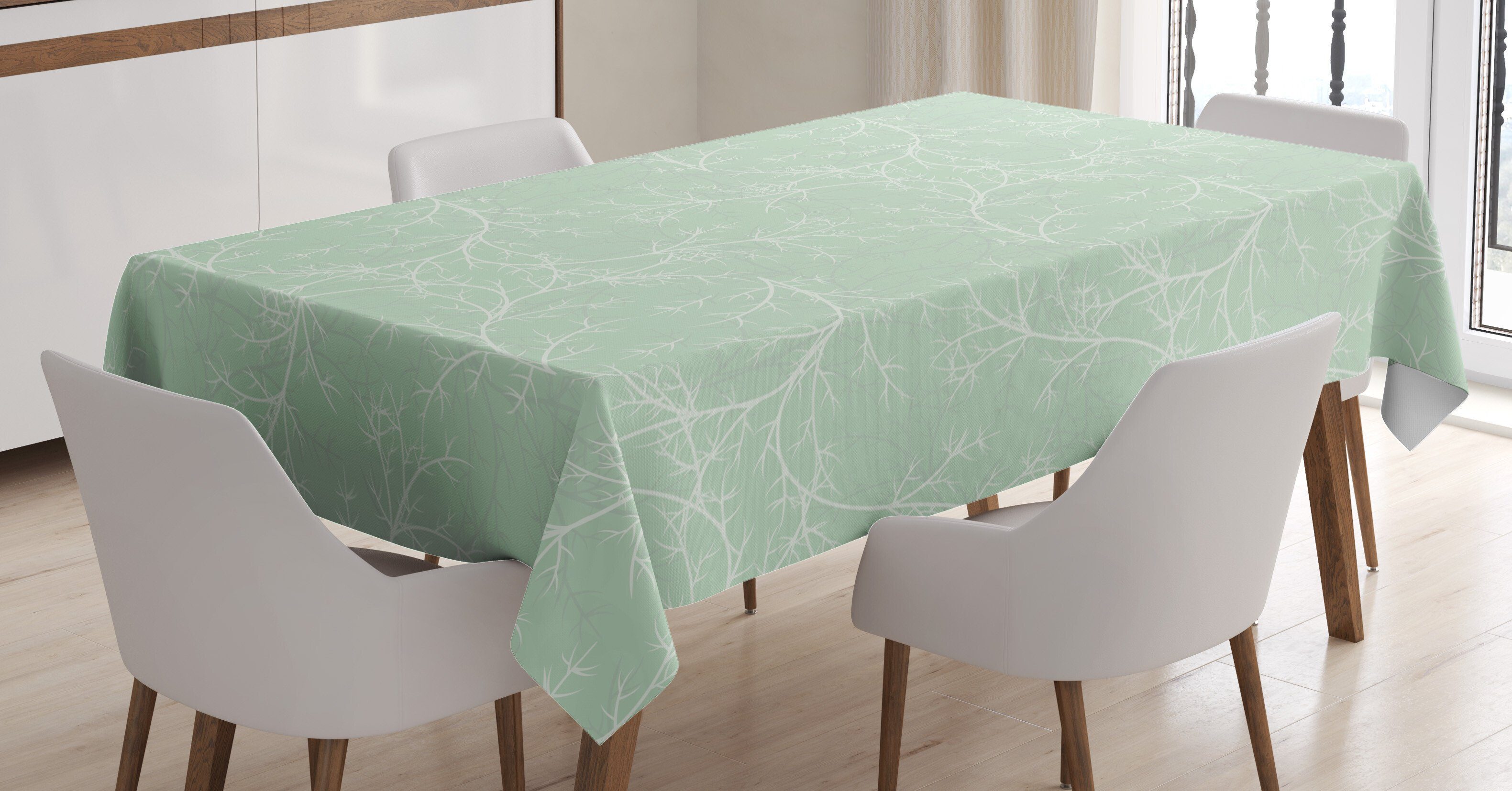 Abakuhaus Tischdecke Farbfest Waschbar Für den Außen Bereich geeignet Klare Farben, Herbst Nackte Äste-Muster | Tischdecken