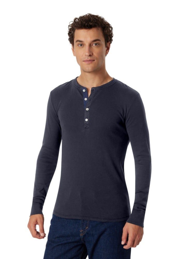 Schiesser Langarmshirt Freizeit Revival Karl-Heinz graphitgrau Herren