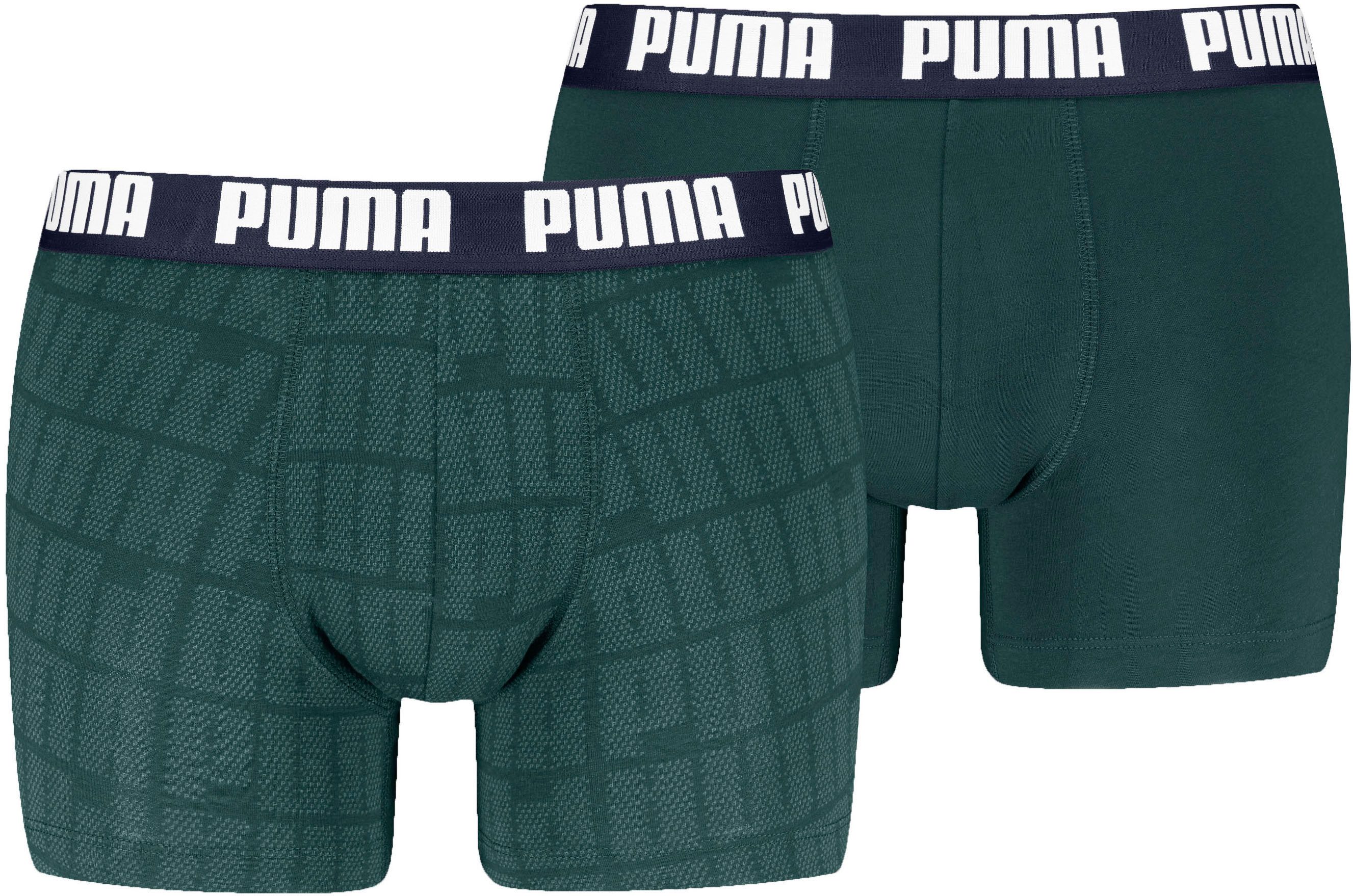PUMA Boxershorts PUMA MEN LOGO PRINT BOXERS 2P (2er Pack) elastischer Logob günstig online kaufen