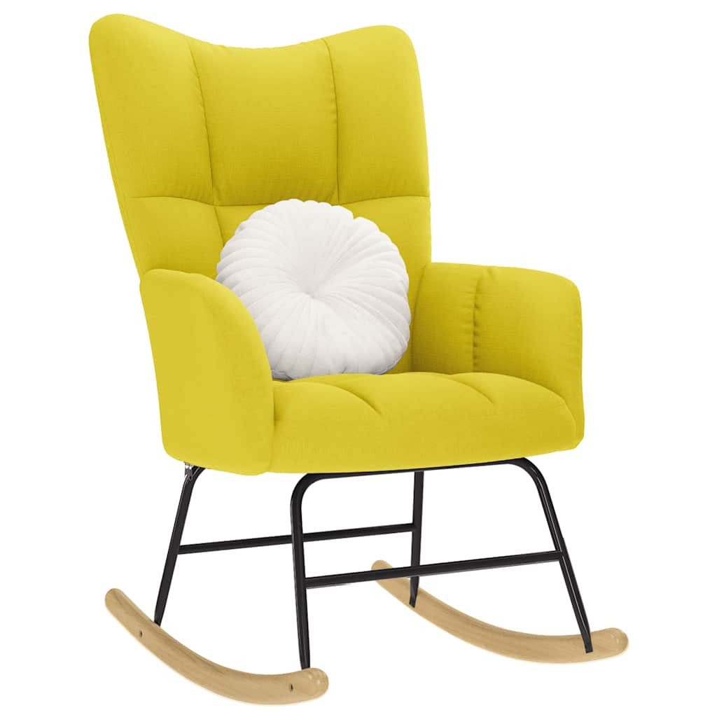vidaXL Schaukelstuhl Gelb Schaukelstuhl Schaukelsessel 61x78x95 cm Stoff
