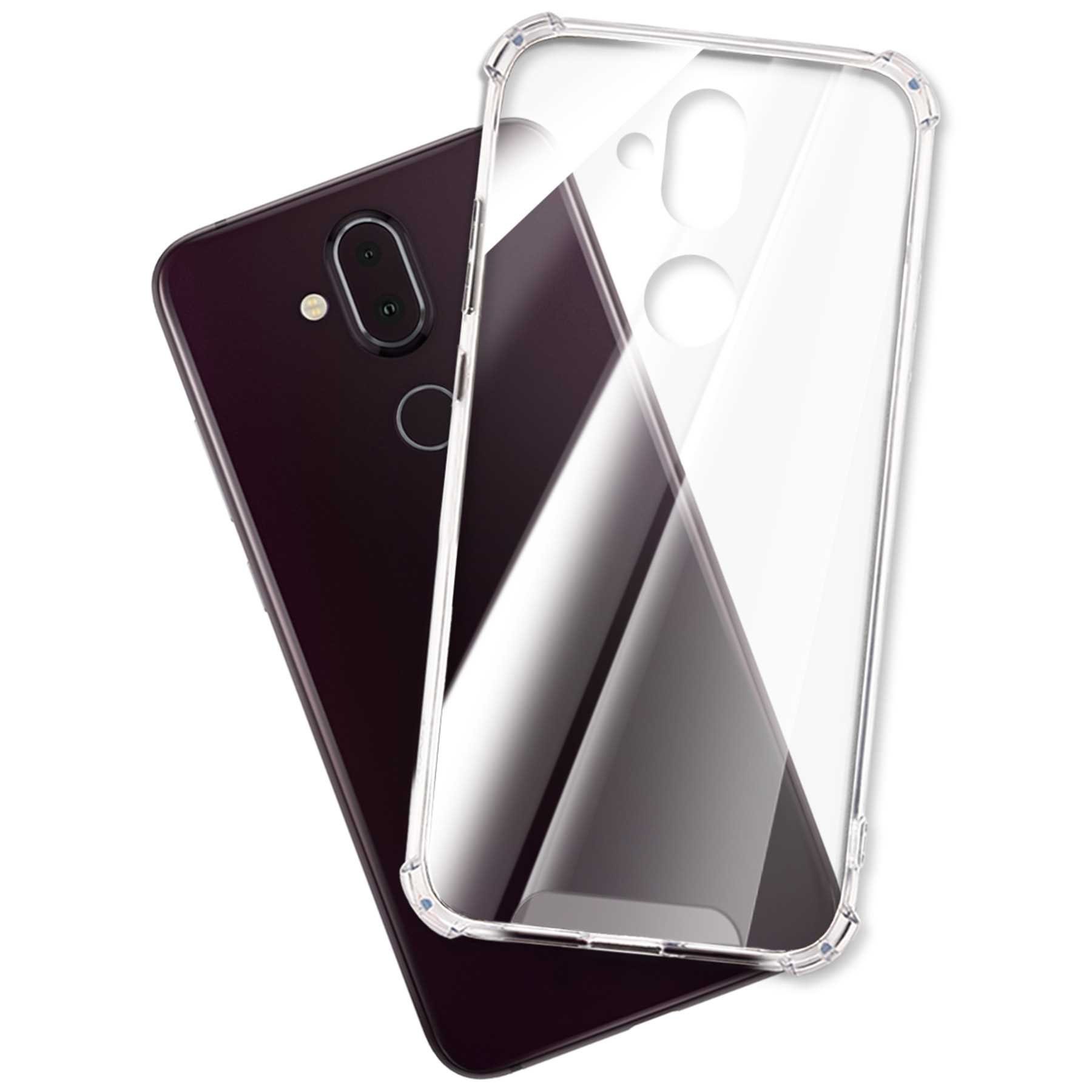 mtb more energy Smartphone-Hülle Clear Armor Case für Nokia 8.1, Transparente TPU Schutzhülle Case Backcover mit Anti-Shock Verstärkung