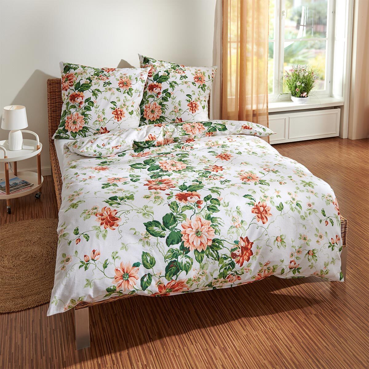 TRAUMSCHLAF Bettwäsche Blumen, Flanell, 3 teilig, günstig online kaufen
