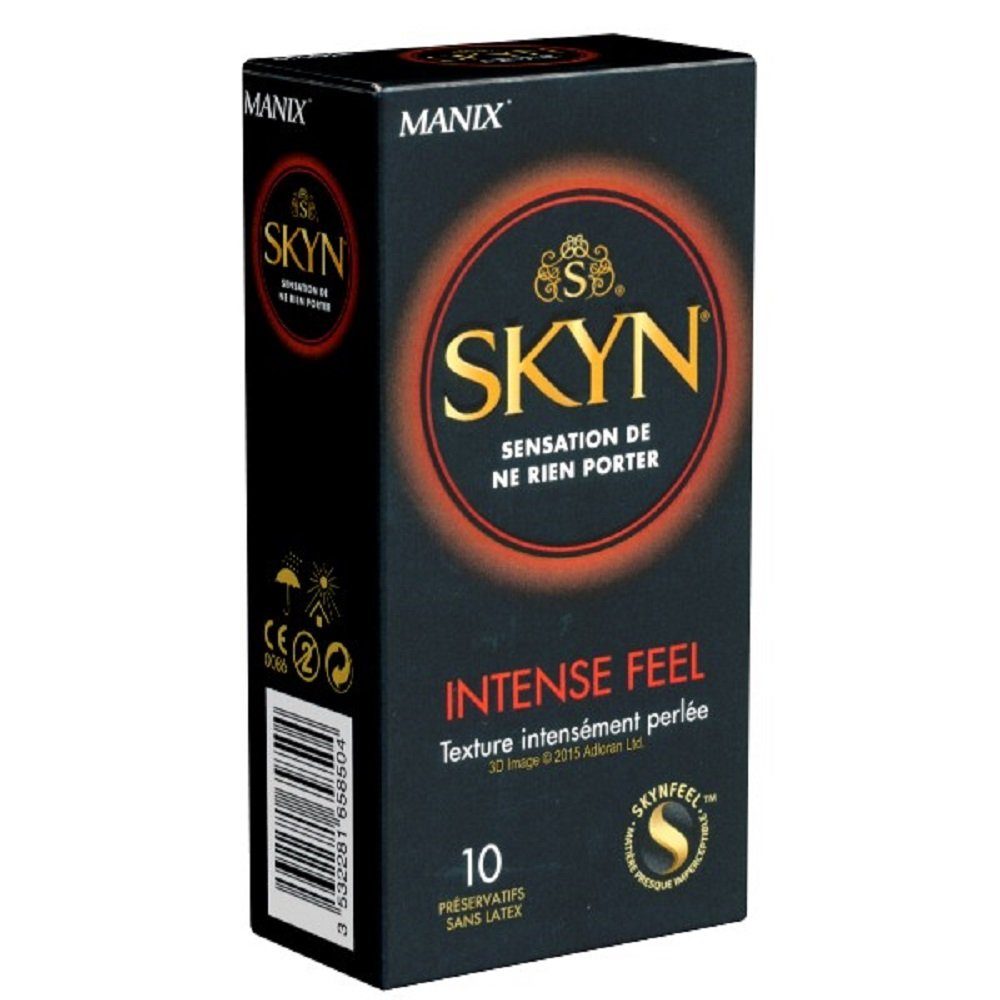 SKYN Kondome Intense (Intensly Raised Dots) Packung mit, 10 St., genoppte latexfreie Kondome aus Sensoprène™