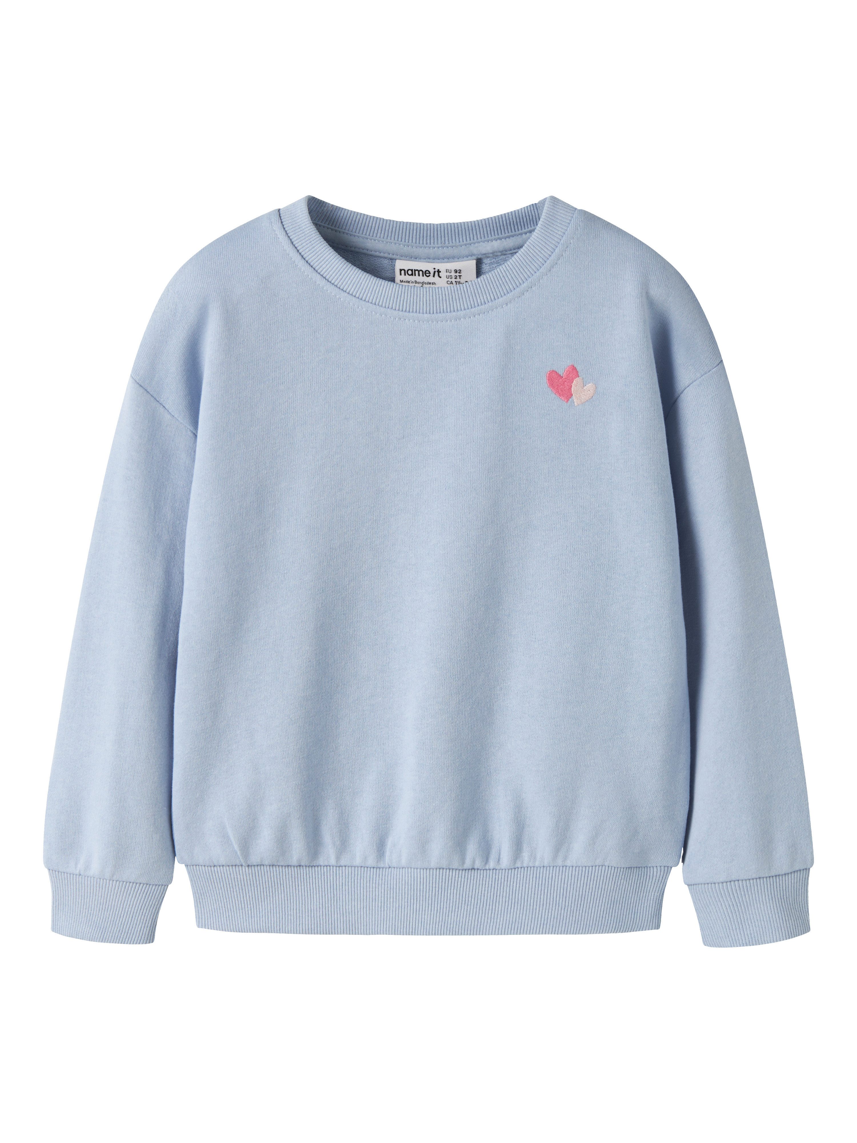 Name It Sweatshirt NMFVALLENE LS RLX SWEAT UNB Baumwollmischung, Stickerei
