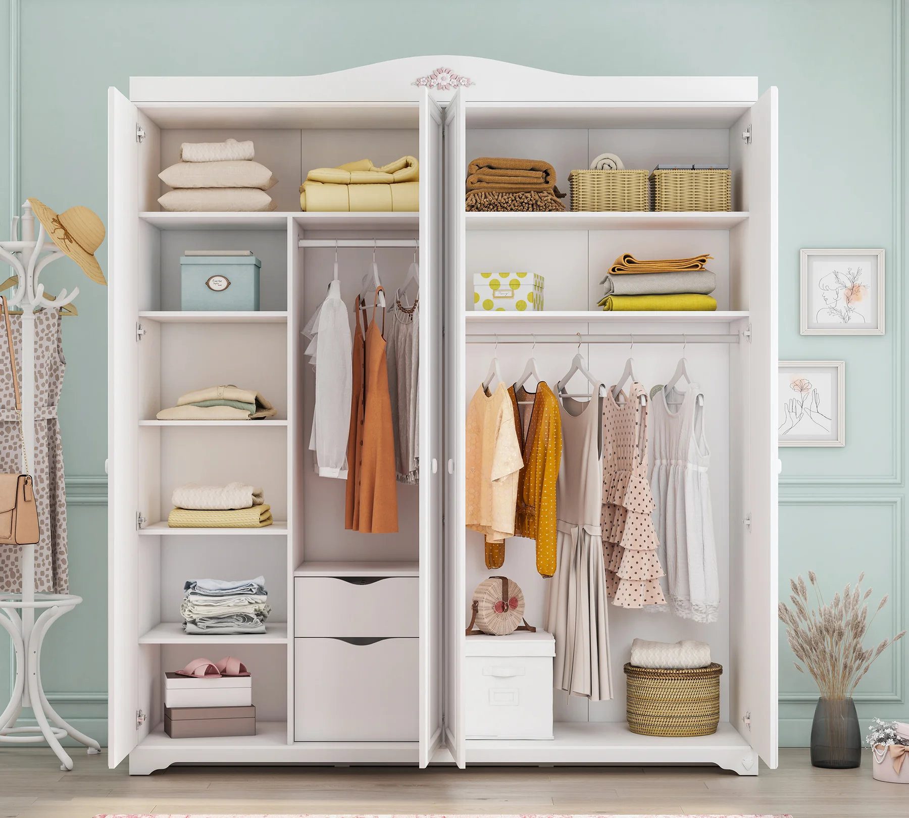 Möbel-Zeit Kleiderschrank RUSTIK, 4-türig günstig online kaufen