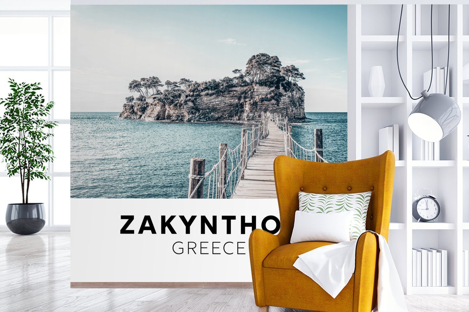 MuchoWow Fototapete Griechenland Wandtapete - Zakynthos bedruckt, Schlafzimmer, Matt, - für Vinyl (5 Meer, St), Wohnzimmer Tapete oder