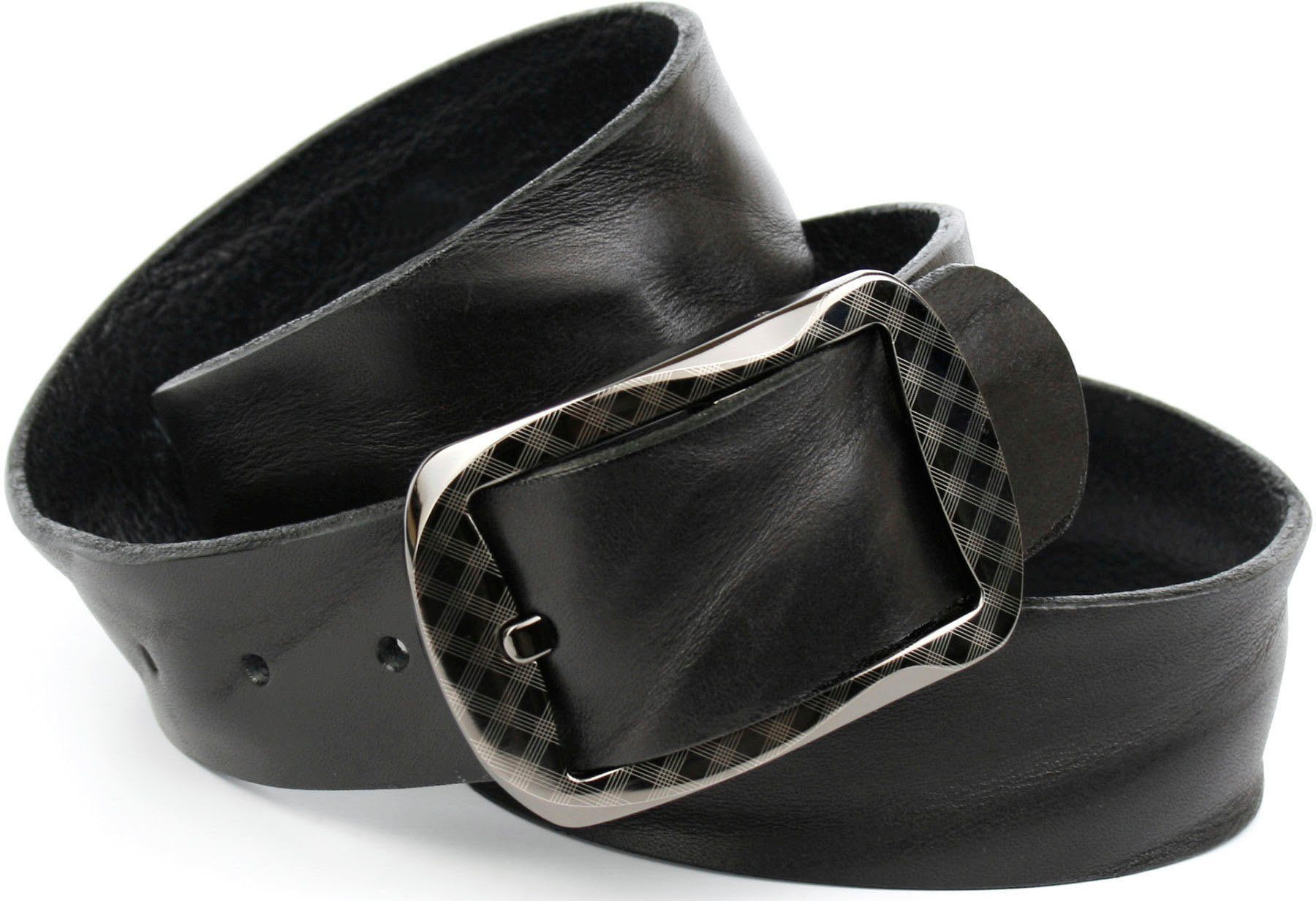 Anthoni Crown Ledergürtel Schließe mit Muster