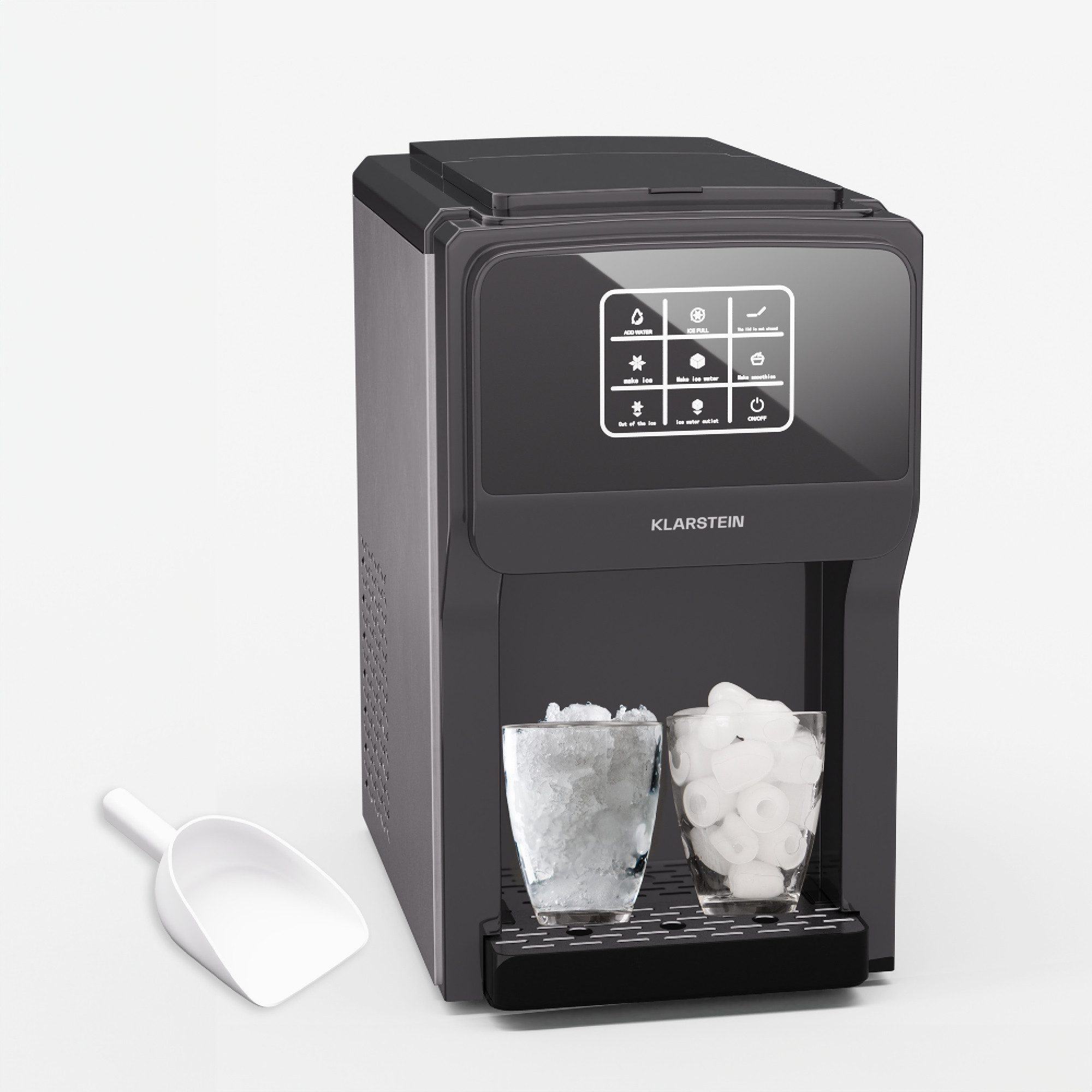 Klarstein Eiswürfelmaschine ArcticBlend, Eiswürfelbereiter Eismachinen Wassertank Wasserspender 6 L