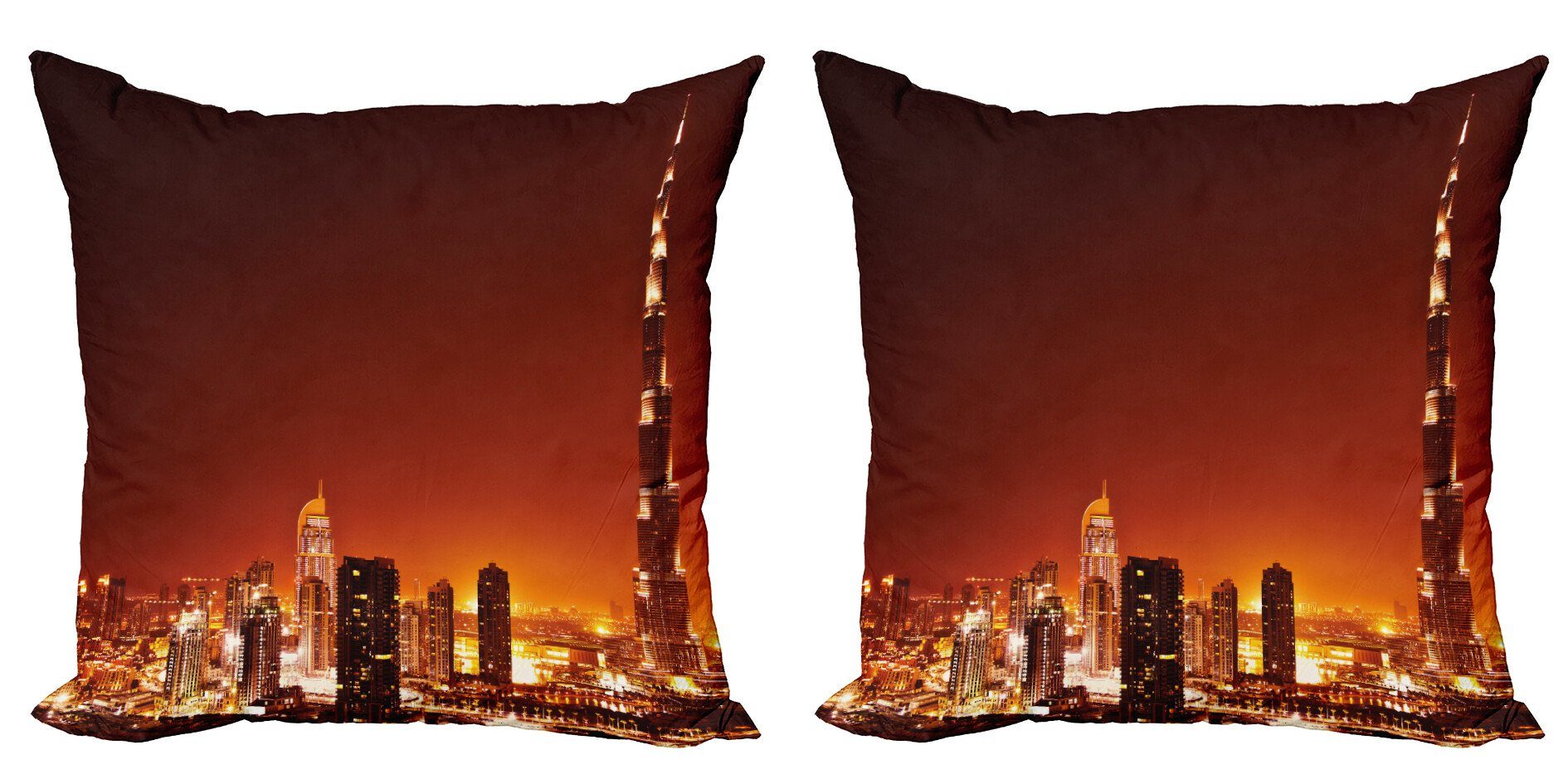 Kissenbezüge Modern Accent Doppelseitiger Landschaft (2 Dubai East Abakuhaus Stück), Digitaldruck, Stadtansicht