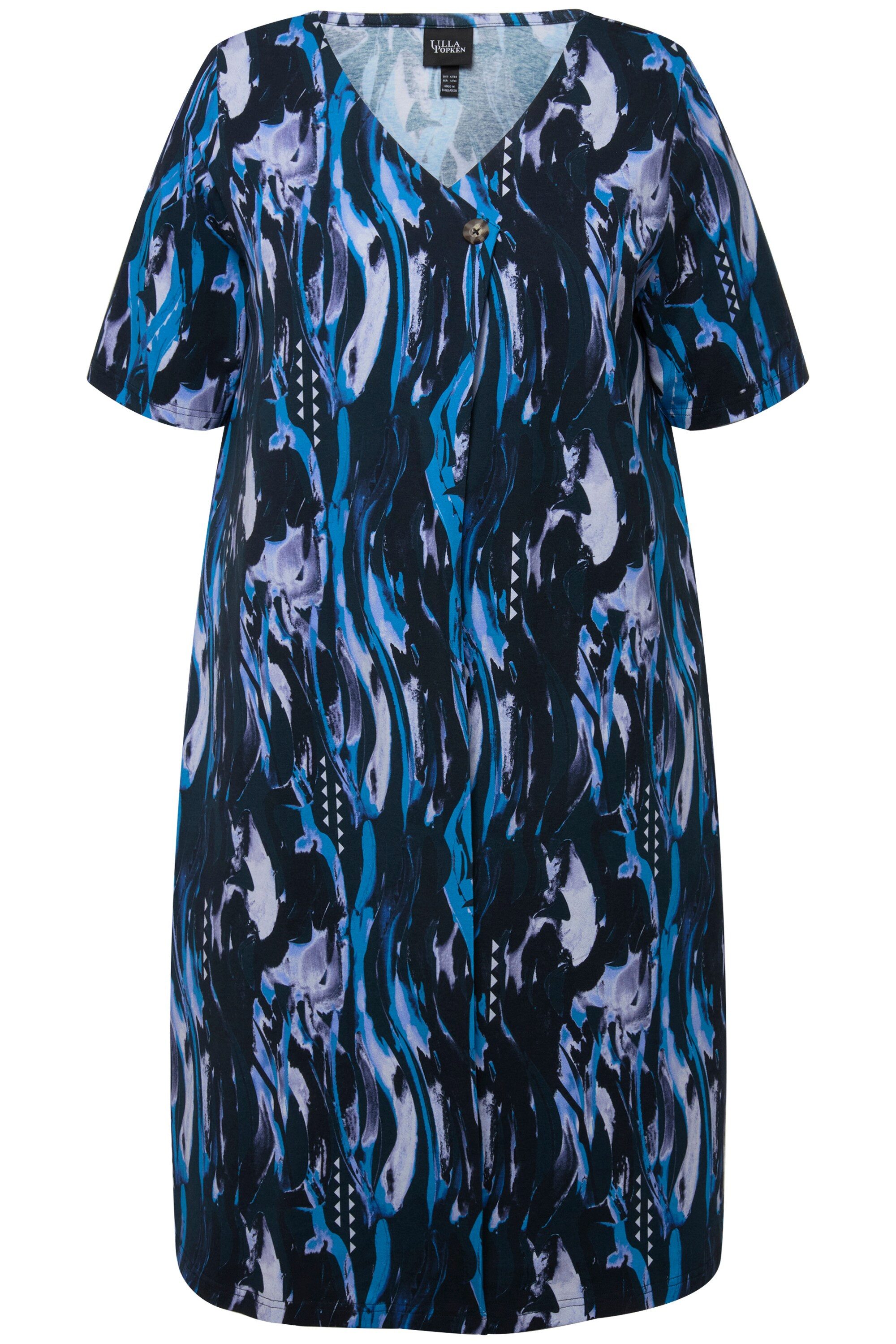 Ulla Popken Jerseykleid Jersey-Midikleid A-Linie V-Ausschnitt günstig online kaufen