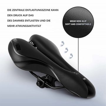 Henreal Fahrradsattel zd03, Stoßdämpfung,atmungsaktives Mittelloch-Design,Bequem