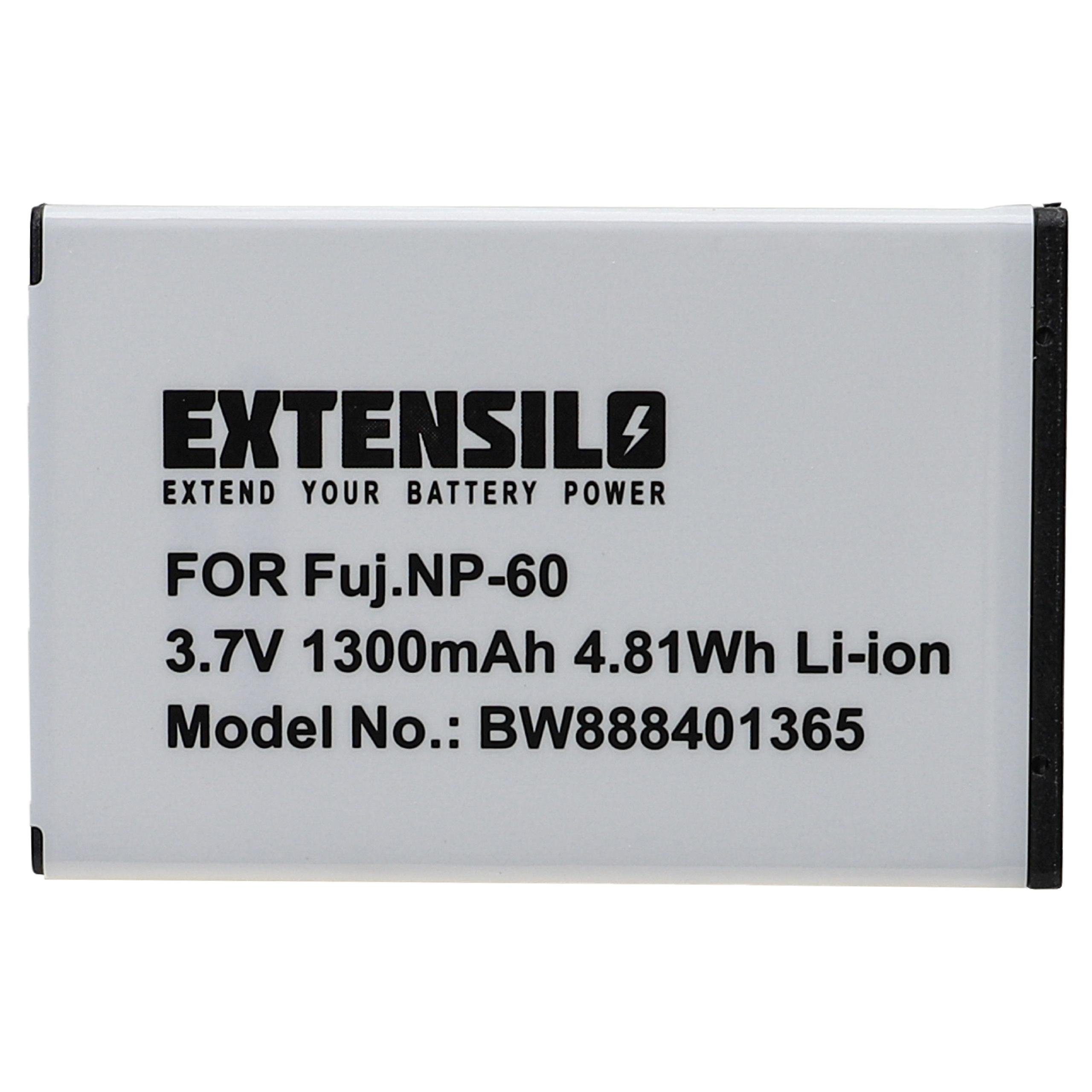 Extensilo Ersatz für PDR-BT3 mAh 1300 (3,7 Li-Ion Kamera-Akku Toshiba für V)