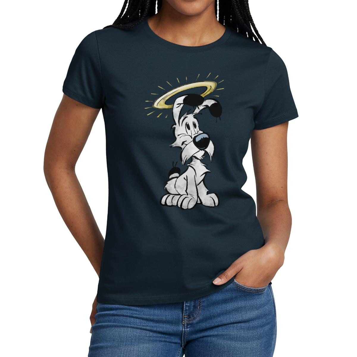 Spreadshirt T-Shirt Asterix & Obelix Idefix Mit Heiligenschein Frauen T-Shirt (1-tlg) Slim Fit, fällt klein aus
