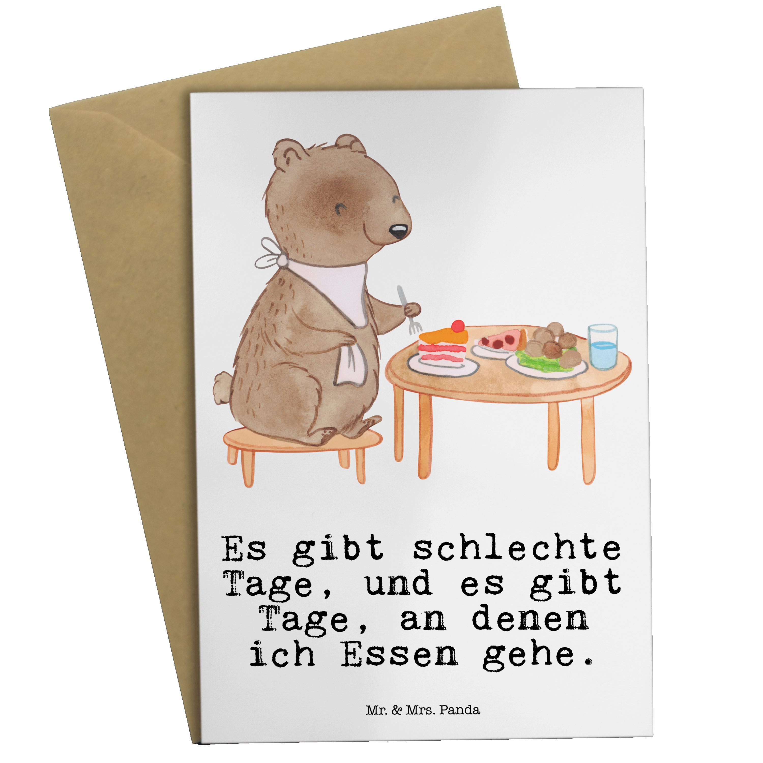 Geschenk, - Tage gehen Mr. Bär Essen Weiß Panda Grußkarte Hochzei Restaurant, Schenken, Mrs. & -