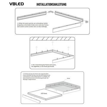 VBLED Rahmen Aufputz-Rahmen für LED Panel - schneller und einfacher Aufbau