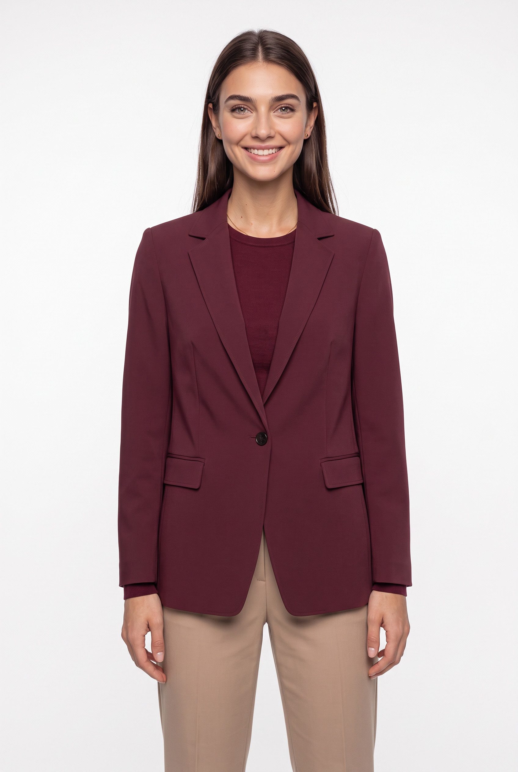 BOSS ORANGE Kurzblazer Jabla Premium Damenmode aus knitterarmem Krepp