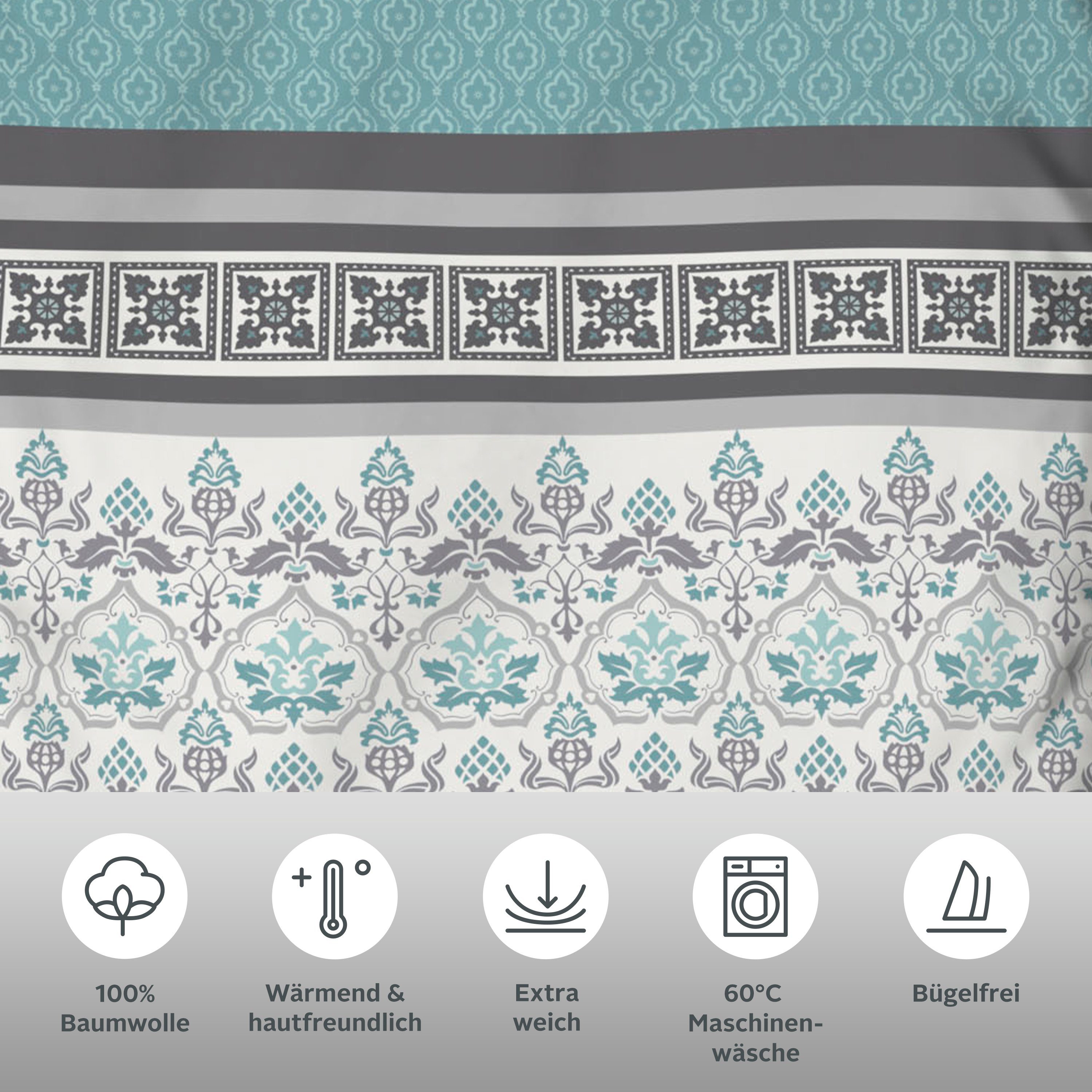 OTTO home Bettwäsche Cremona, Biber, 2 teilig, romantische Bettwäsche in verschiedenen Qualitäten, ab Gr. 135x200 cm