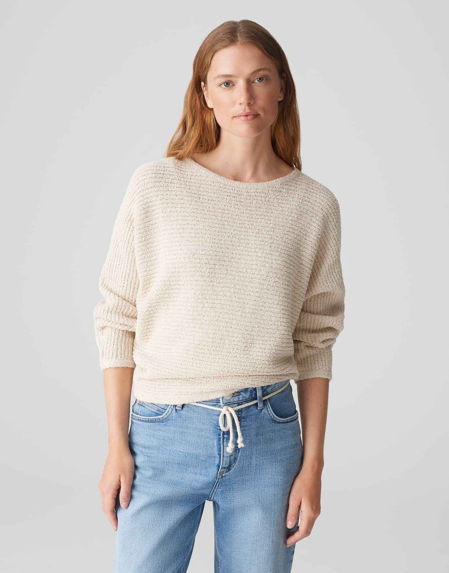 Strickpullover Pullover PURIANN Batwing Fit Regular aus Baumwolle