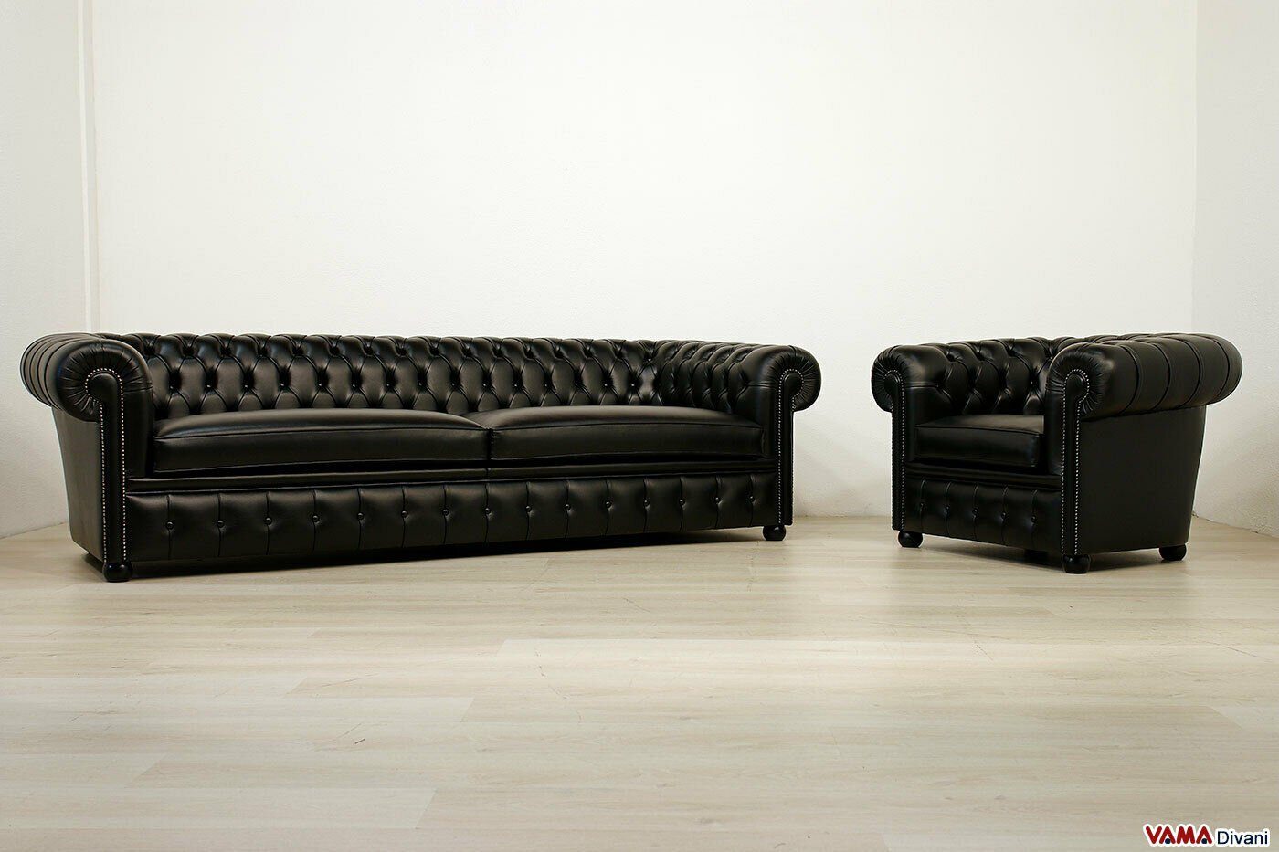 Set, Schwarze JVmoebel in Made Europe Design XXL Chesterfield Sofa Sofa 5+1